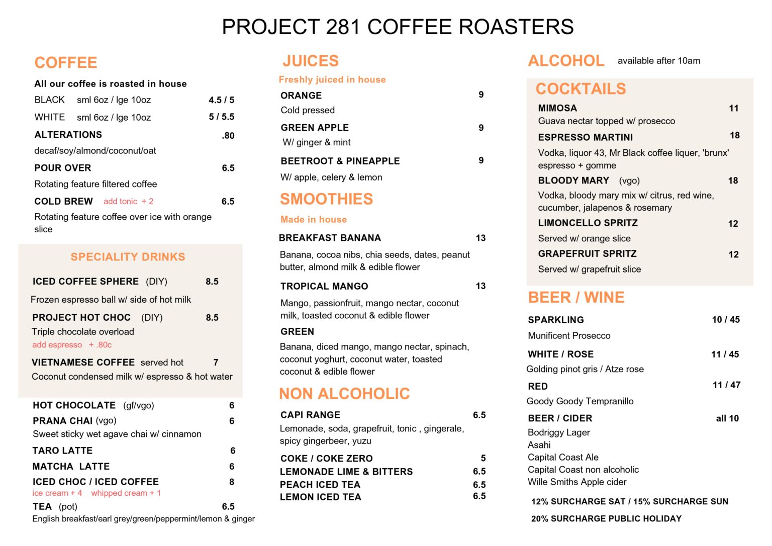 Cafe - Project 281 Coffee Roasters